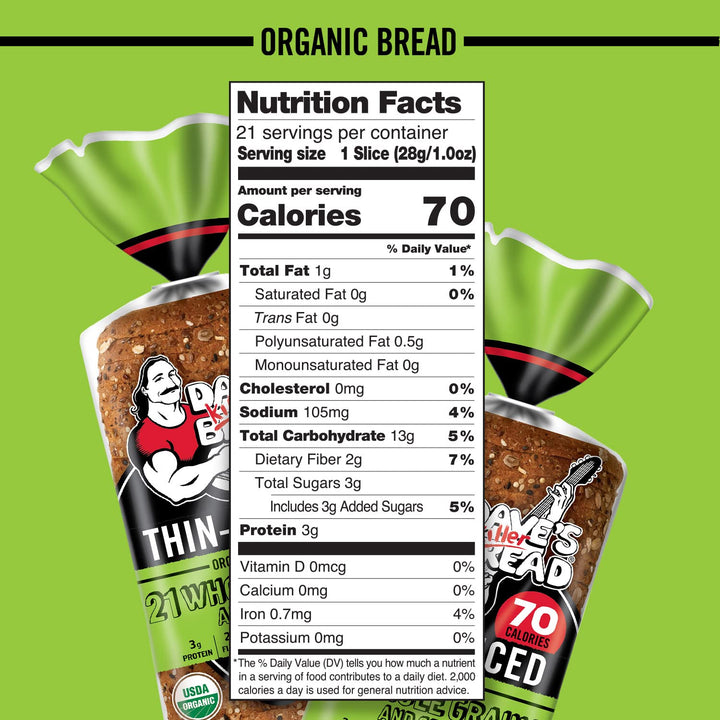 Dave’S Killer Bread Organic 21 Whole Grains and Seeds Bread - 20.5 Oz Loaf