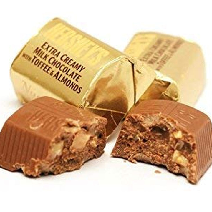 Gold Nuggets Extra Creamy Milk Chocolate Covered Toffee & Almonds Candy, Bulk Pack of 2 Pounds