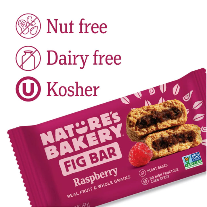 Whole Wheat Fig Bars, Raspberry, Real Fruit, Vegan, Non-Gmo, Snack Bar, 6 Twin Packs, 12 Oz, 1 Box