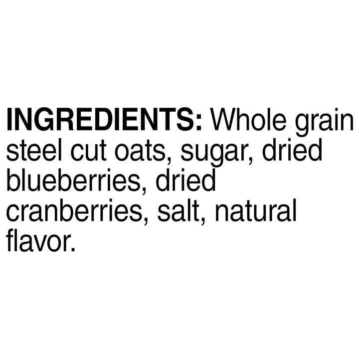 Steel Cut Oats, Quick 3-Minute Oatmeal, Cranberries and Blueberries, Breakfast Cereal, 8 Packets per Box (Pack of 6 Boxes)