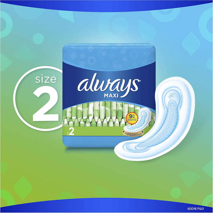 Maxi Feminine Pads without Wings, Long/Super, Unscented, 22 Count