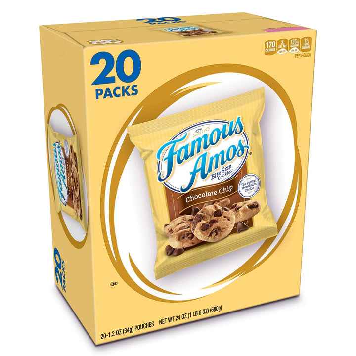 Cookies, Bite Size Chocolate Chip, Single Serve, 1.2 Ounce (Pack of 20)