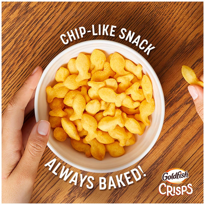 Goldfish Crisps Cheddar Cheese Baked Chip Cracker Snack, 6.25 Oz Bag