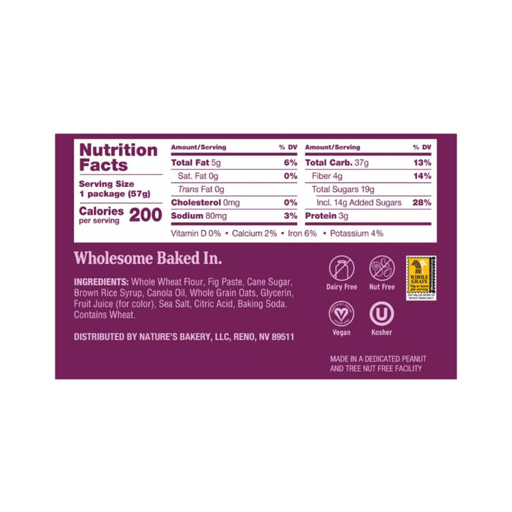 Whole Wheat Fig Bars, Original, Real Fruit, Vegan, Non-Gmo, Snack Bar, 6 Twin Packs, 12 Oz, 2 Boxes
