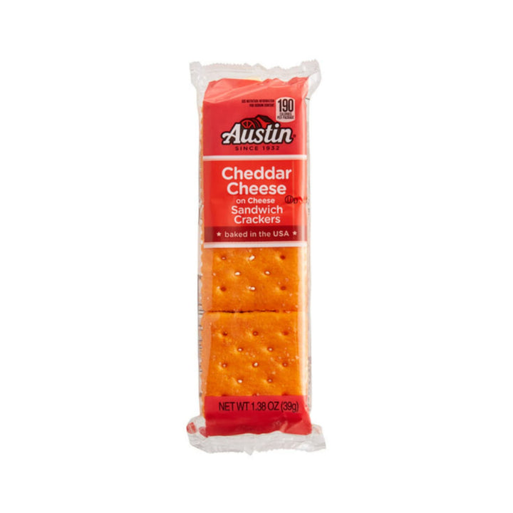 Sandwich Crackers, Single Serve Snack Crackers, Office and Kids Snacks, Cheddar Cheese on Cheese, 11 Oz, 3 Pack