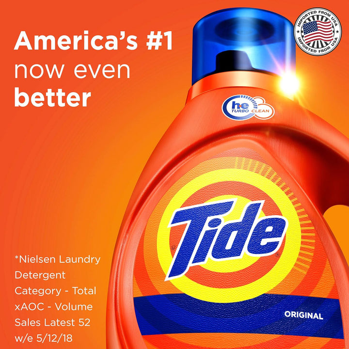 Original Scent He Turbo Clean Liquid Laundry Detergent, 50 Oz, 32 Loads (Packaging May Vary)