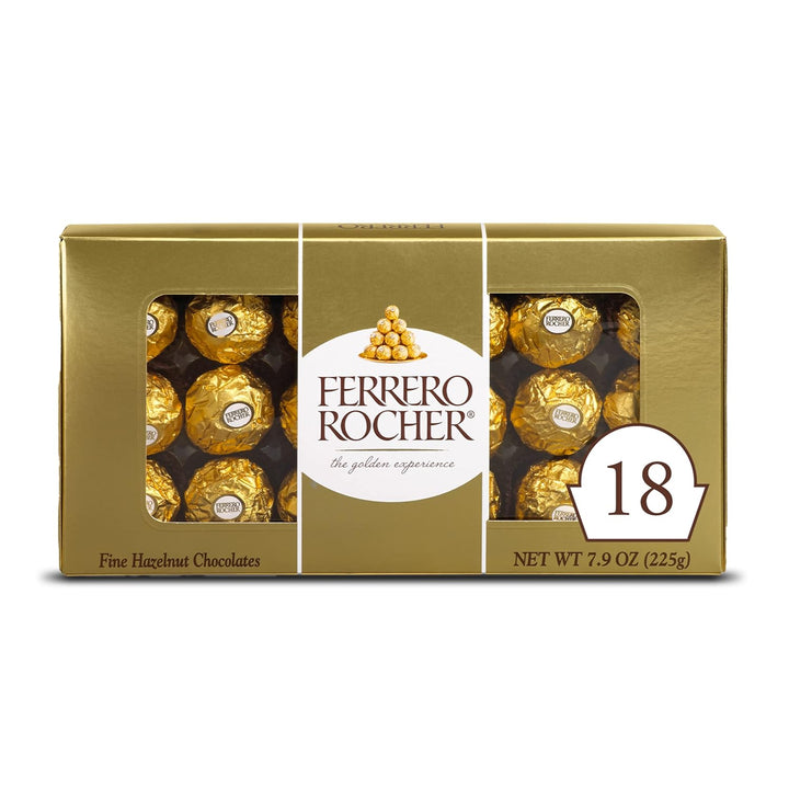 , Premium Gourmet Milk Chocolate Hazelnut, Individually Wrapped Candy for Gifting, 7.9 Oz, 18 Count