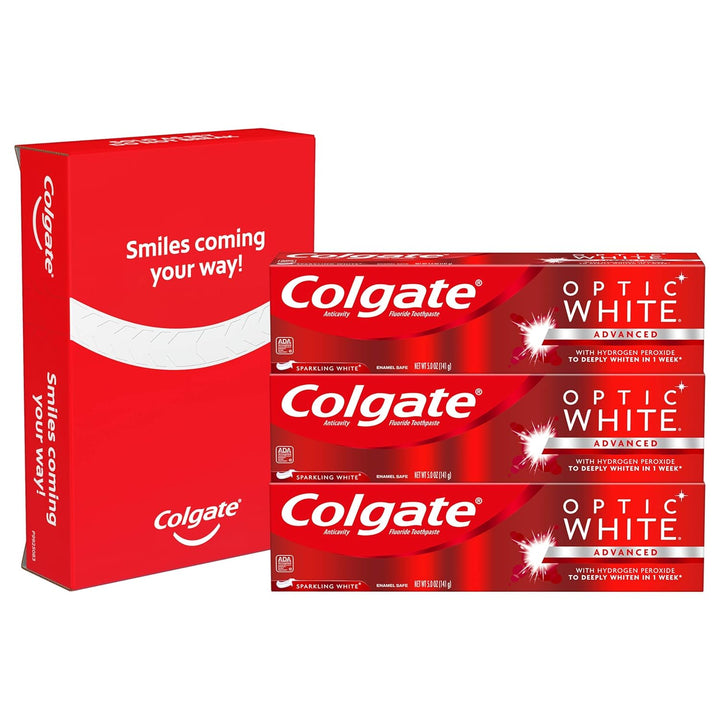 Optic White Whitening Toothpaste, Sparkling White - 5 Ounce (3 Pack)