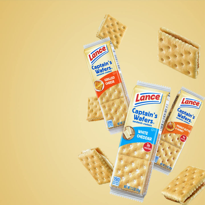 Captain'S Sandwich Crackers Variety Pack, Flavor Assorted, 10 Individually Wrapped Packs per Box, 5 Box