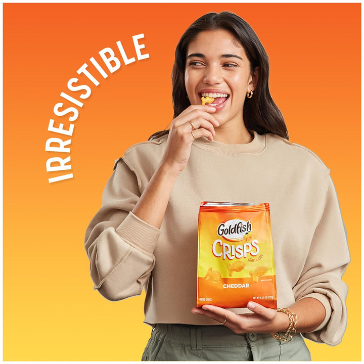 Goldfish Crisps Cheddar Cheese Baked Chip Cracker Snack, 6.25 Oz Bag