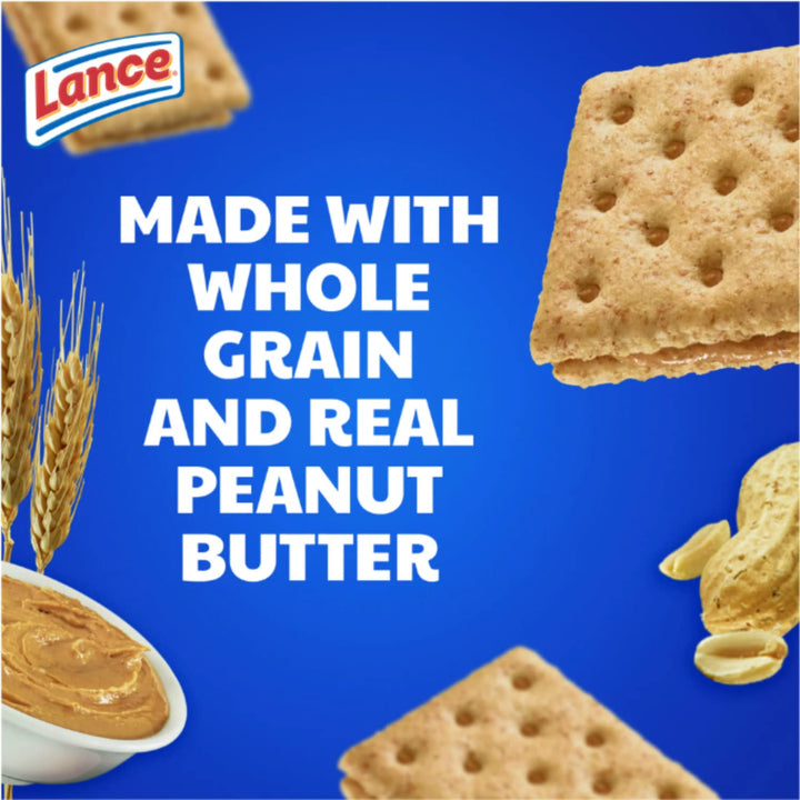 Whole Grain Peanut Butter, Sandwich Crackers, 2 Boxes, 10 Pack of 6 Sandwiches Each, 24.2 Oz