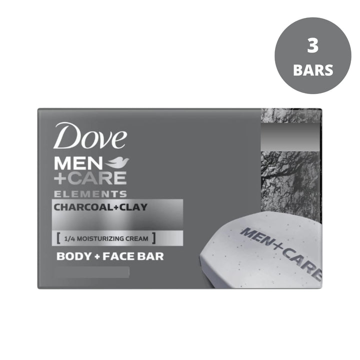 Body and Face Bar, Men Care, Charcoal and Clay, 3.75 Oz, 3 Bars