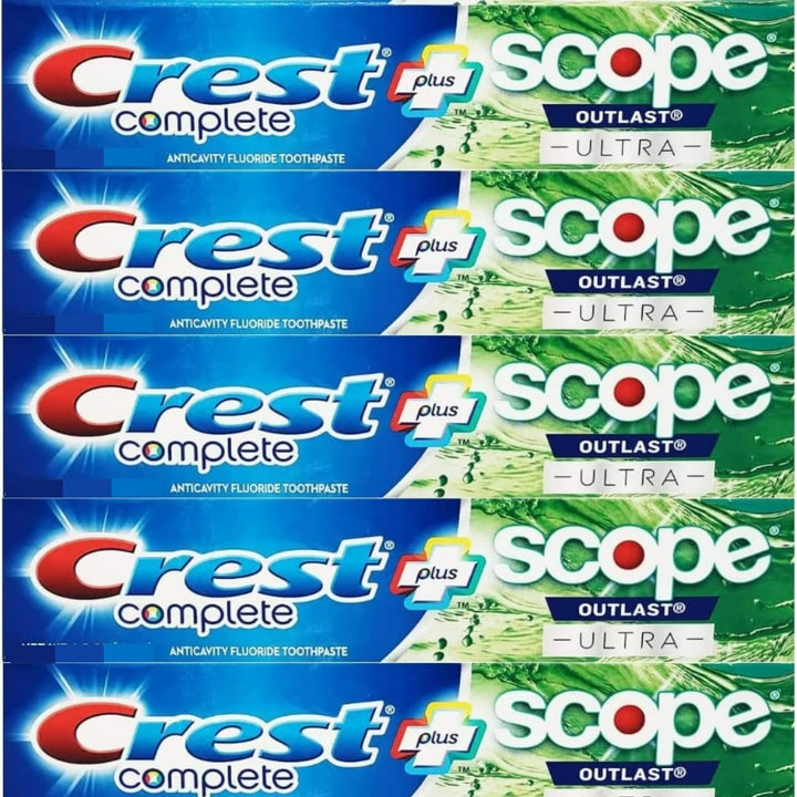 Complete Whitening + Scope Mint Outlast Toothpaste, 6.3 Oz, 5 Count