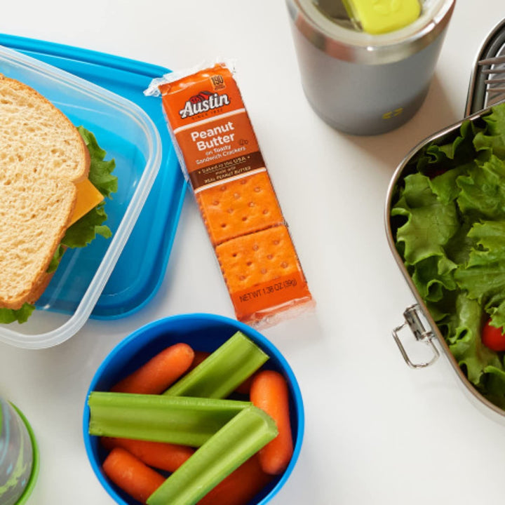Sandwich Crackers, Single Serve Snack Crackers, Office and Kids Snacks, Peanut Butter on Toasty, 11 Oz, 2 Pack