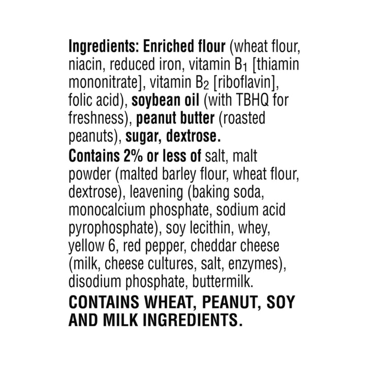 Sandwich Crackers, Single Serve Snack Crackers, Office and Kids Snacks, Peanut Butter on Toasty, 11 Oz, 2 Pack