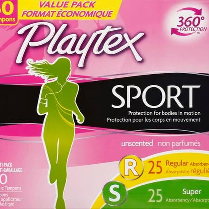Sport Tampons with Flex-Fit Technology, Regular & Super Multi Pack, Unscented - 50Count