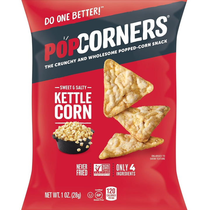 Snacks Variety Pack | Gluten Free Chips Snack Packs | Kettle Corn, White Cheddar, Sea Salt | 1 Ounce (Pack of 18)