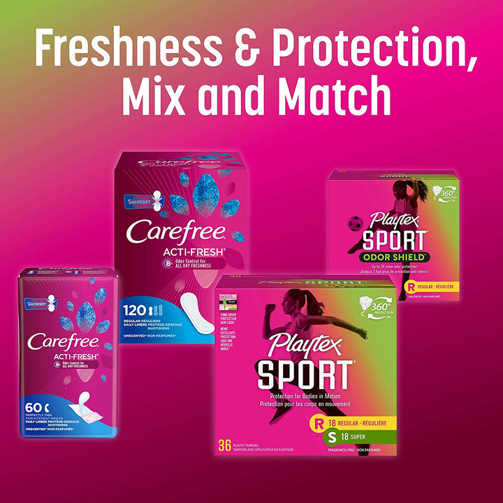 Sport Tampons with Flex-Fit Technology, Regular & Super Multi Pack, Unscented - 50Count