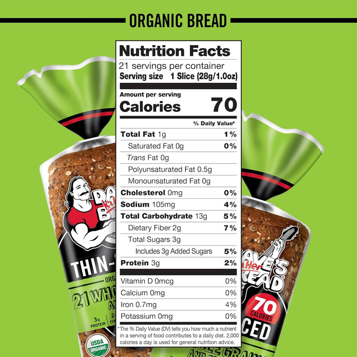 Dave’S Killer Bread Organic 21 Whole Grains and Seeds Bread - 20.5 Oz Loaf