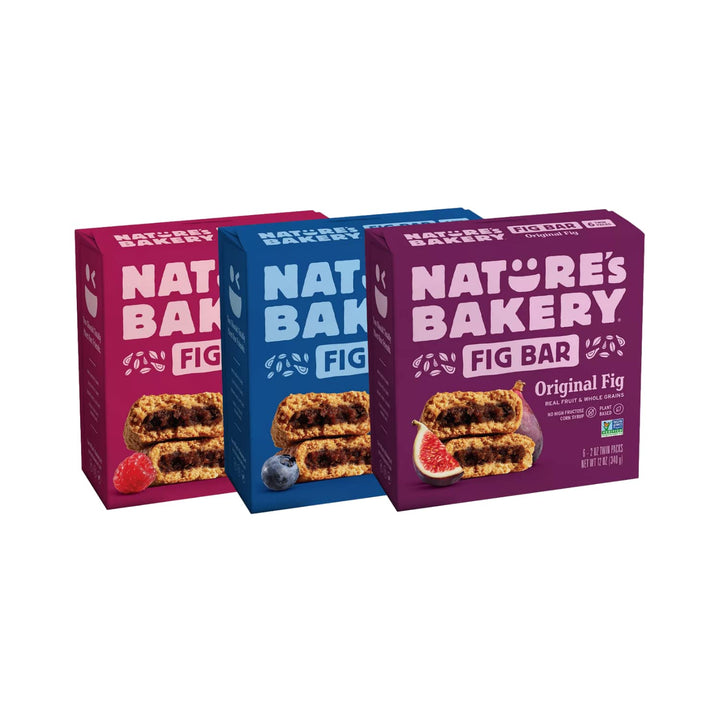 Whole Wheat Fig Bars Variety Pack, Raspberry, Blueberry, Original, Real Fruit, Vegan, Non-Gmo, Snack Bar, 6 Twin Packs, 12 Oz, 3 Boxes